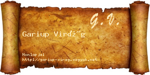 Gariup Virág névjegykártya